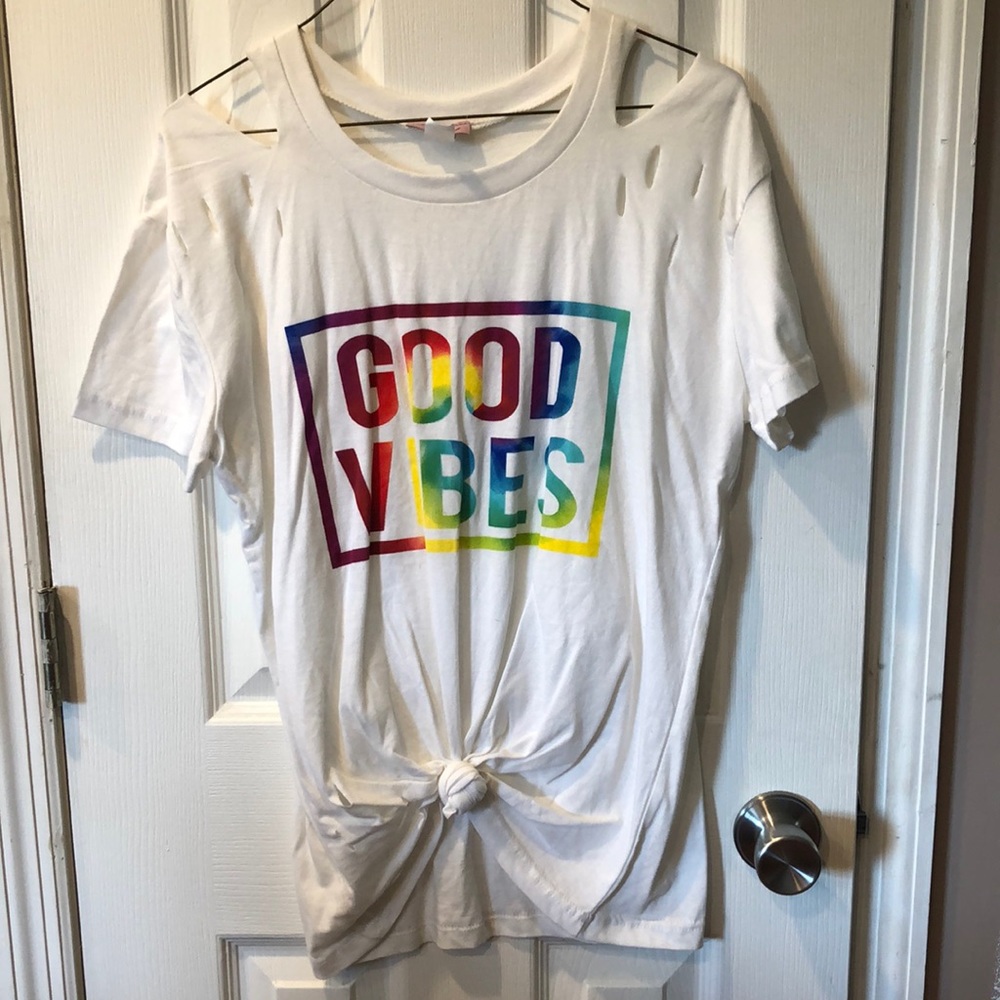 Distressed Good Vibes Tee